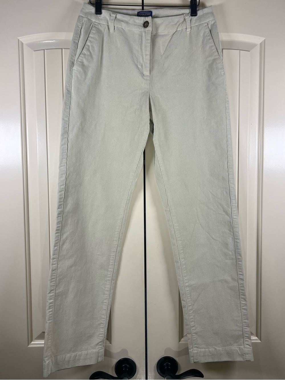NWOT Pendleton Women’s 100% Cotton Corduroy Straight Leg Pants-Ivory/Bone Size 4